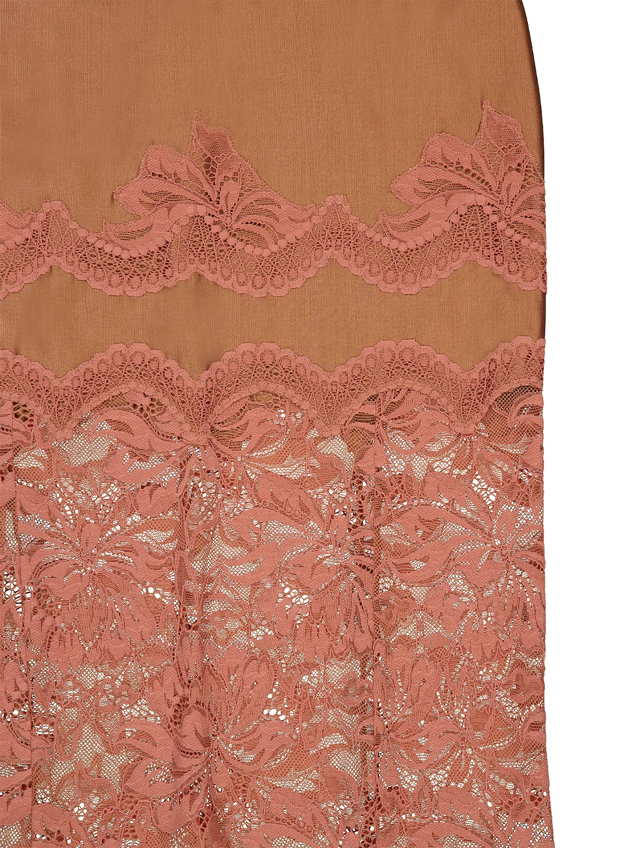 lace-panelled V-neck maxi dress