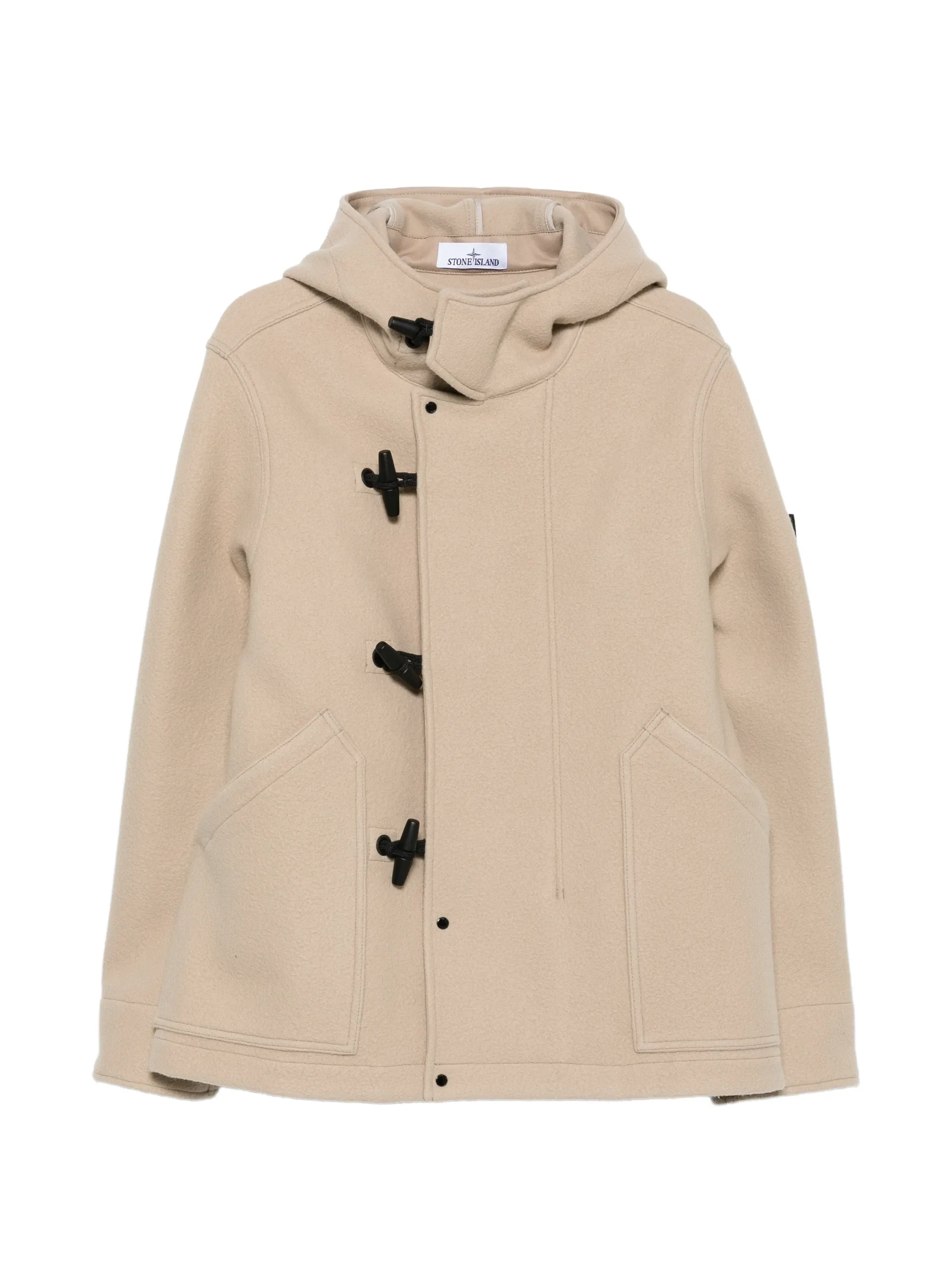 4100039 Heavy Melton short parka with toggle-button closure