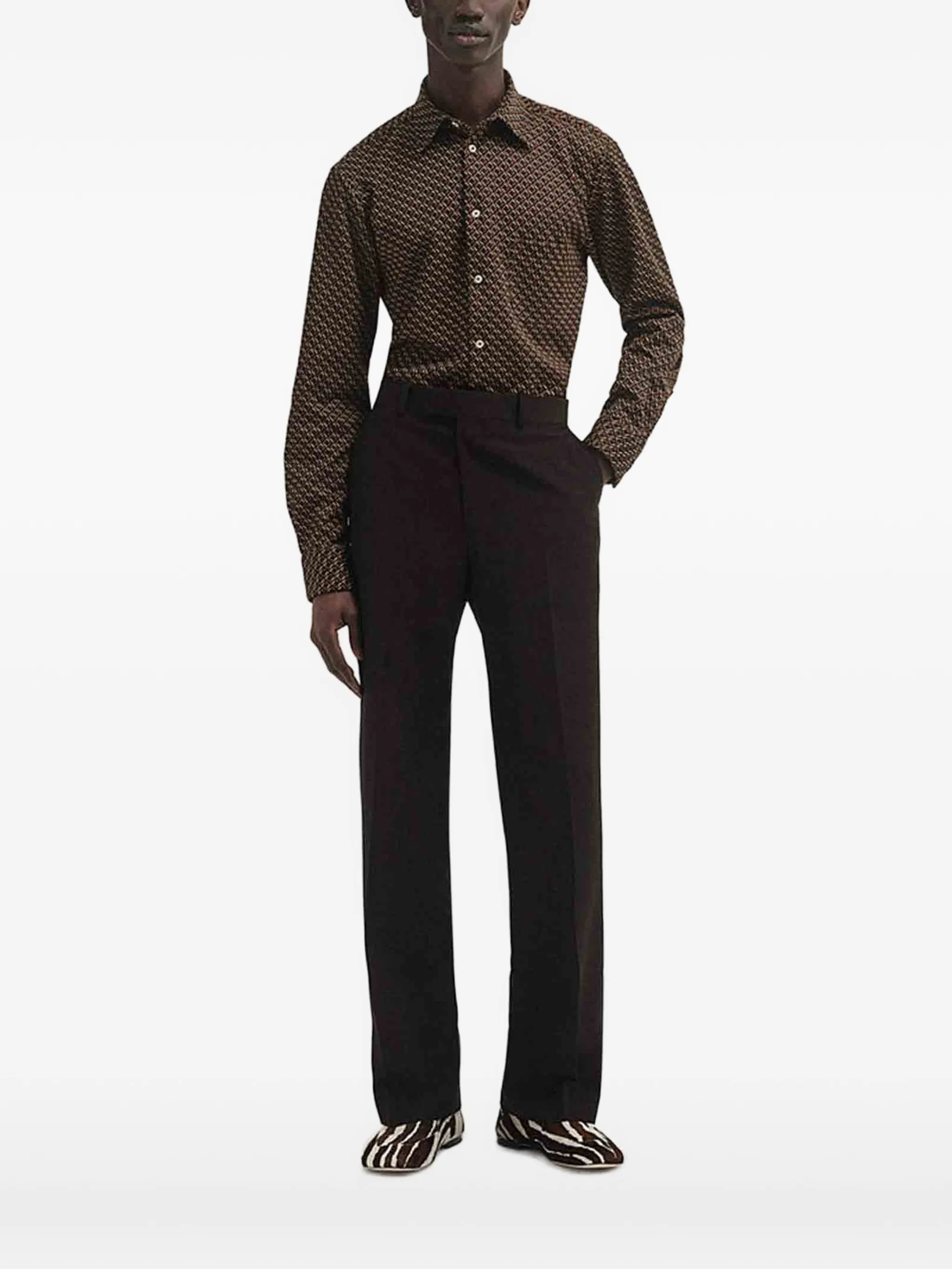 Modernist jacquard-knit shirt