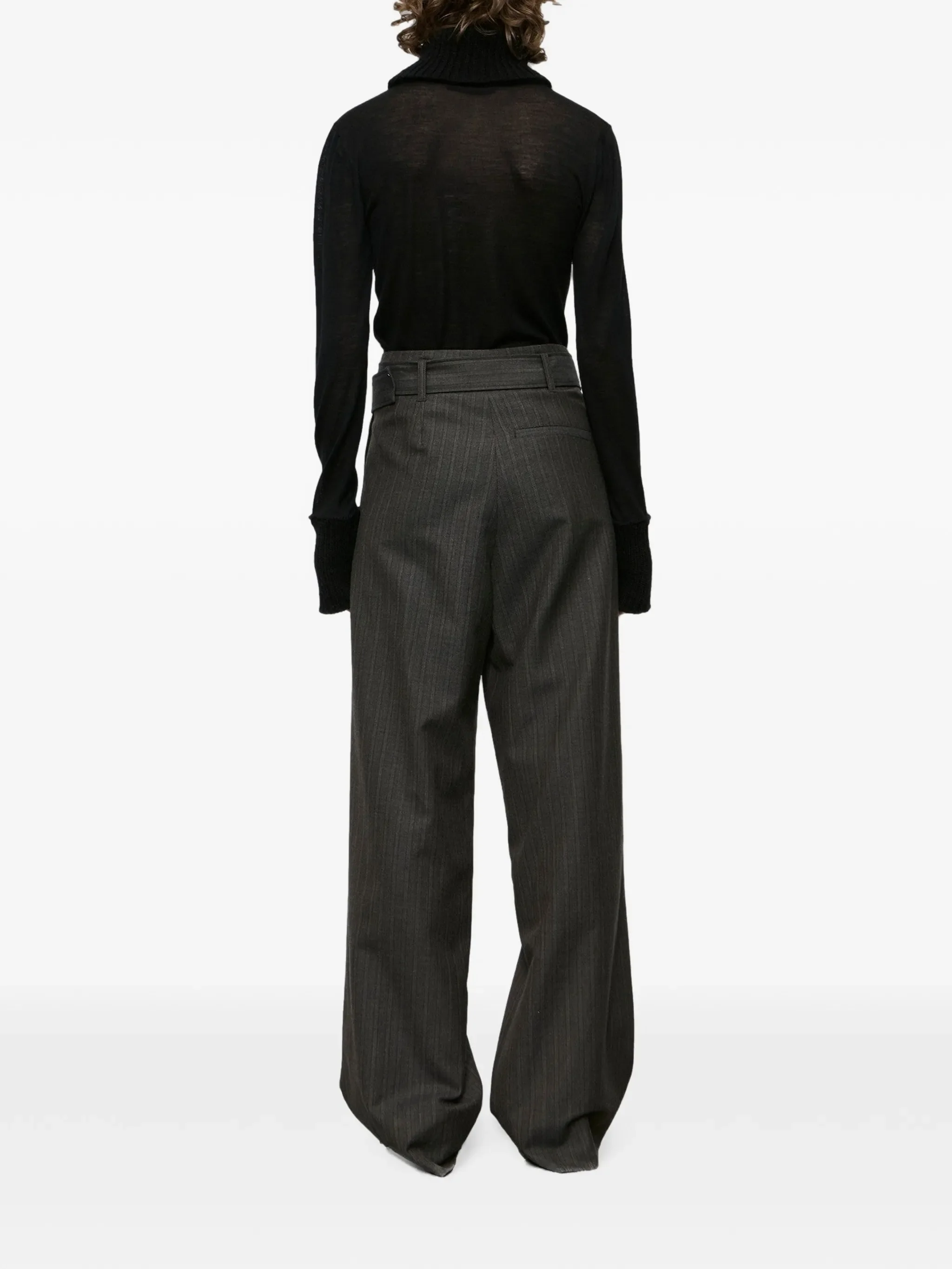 Soar pinstriped-wool trousers