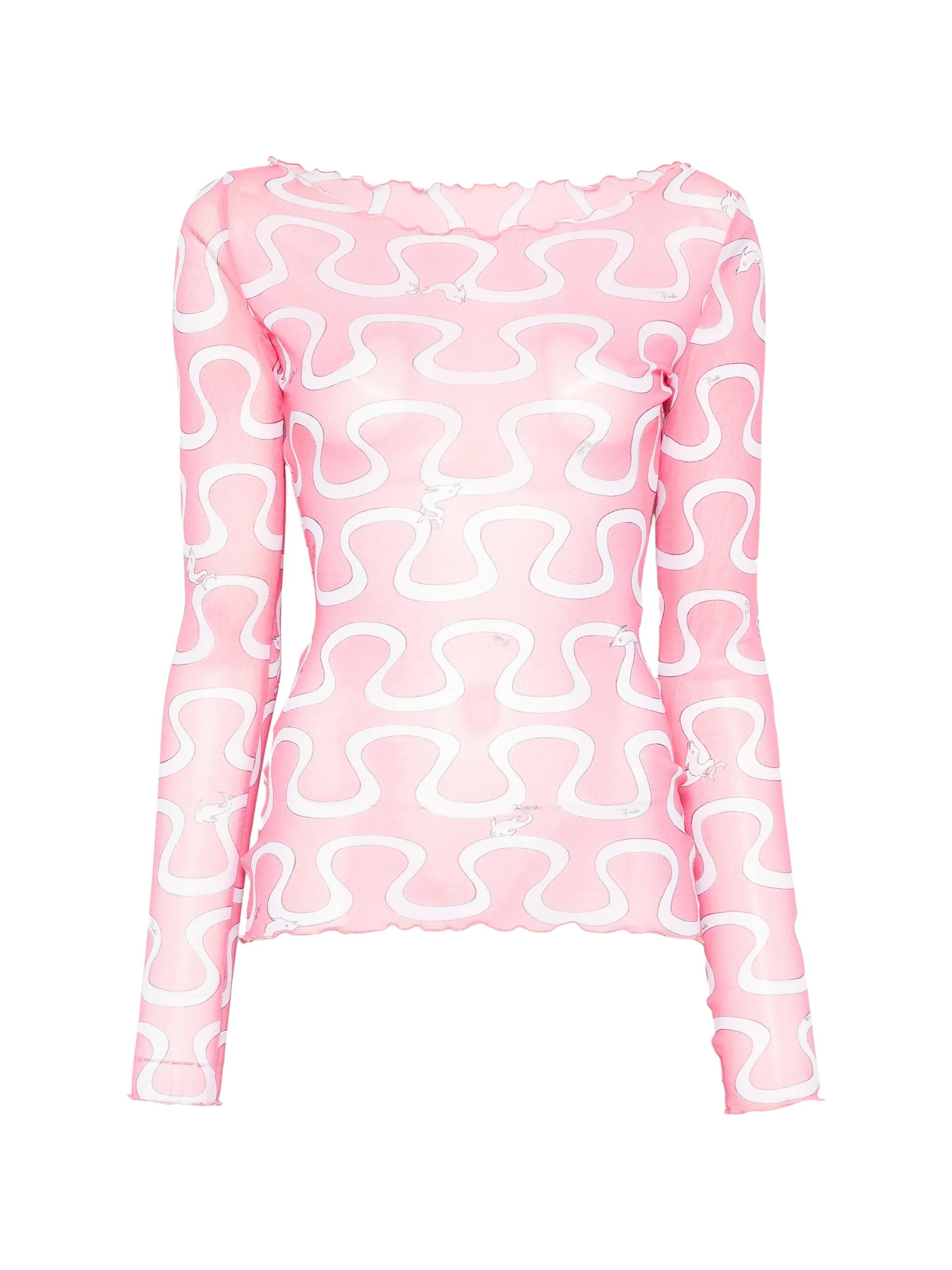 print tulle top