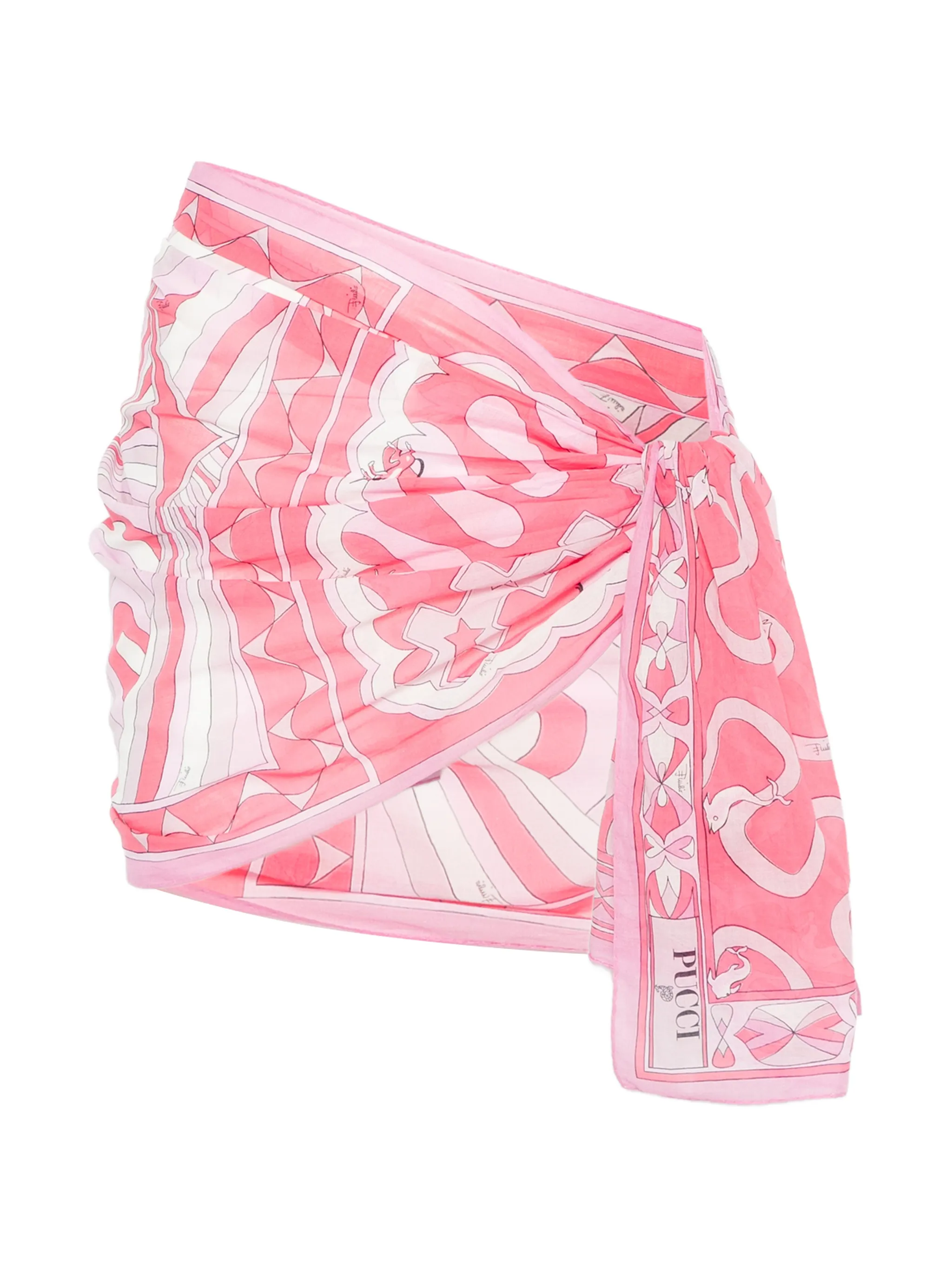 abstract-print cotton skirt