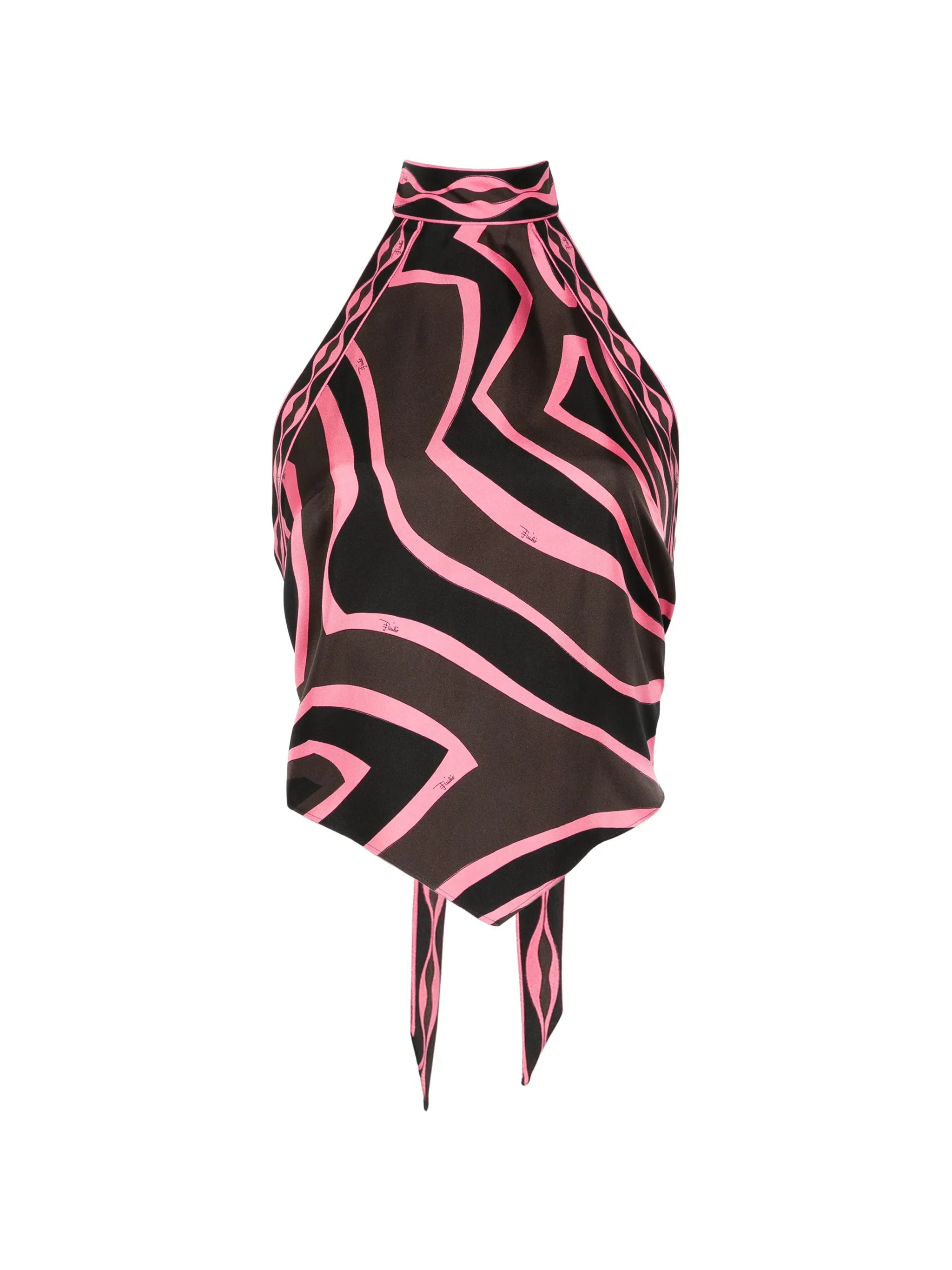 labirinto print silk scarf top
