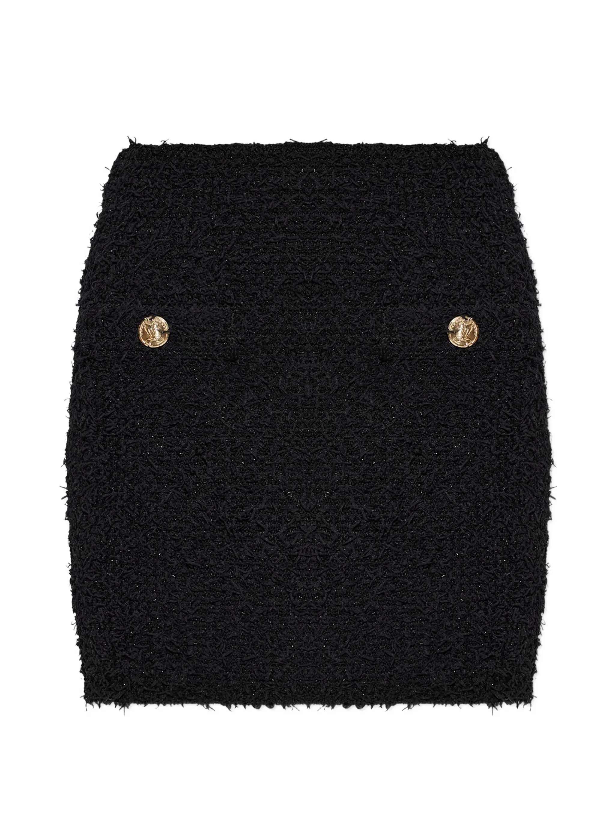 button-embellished mini skirt