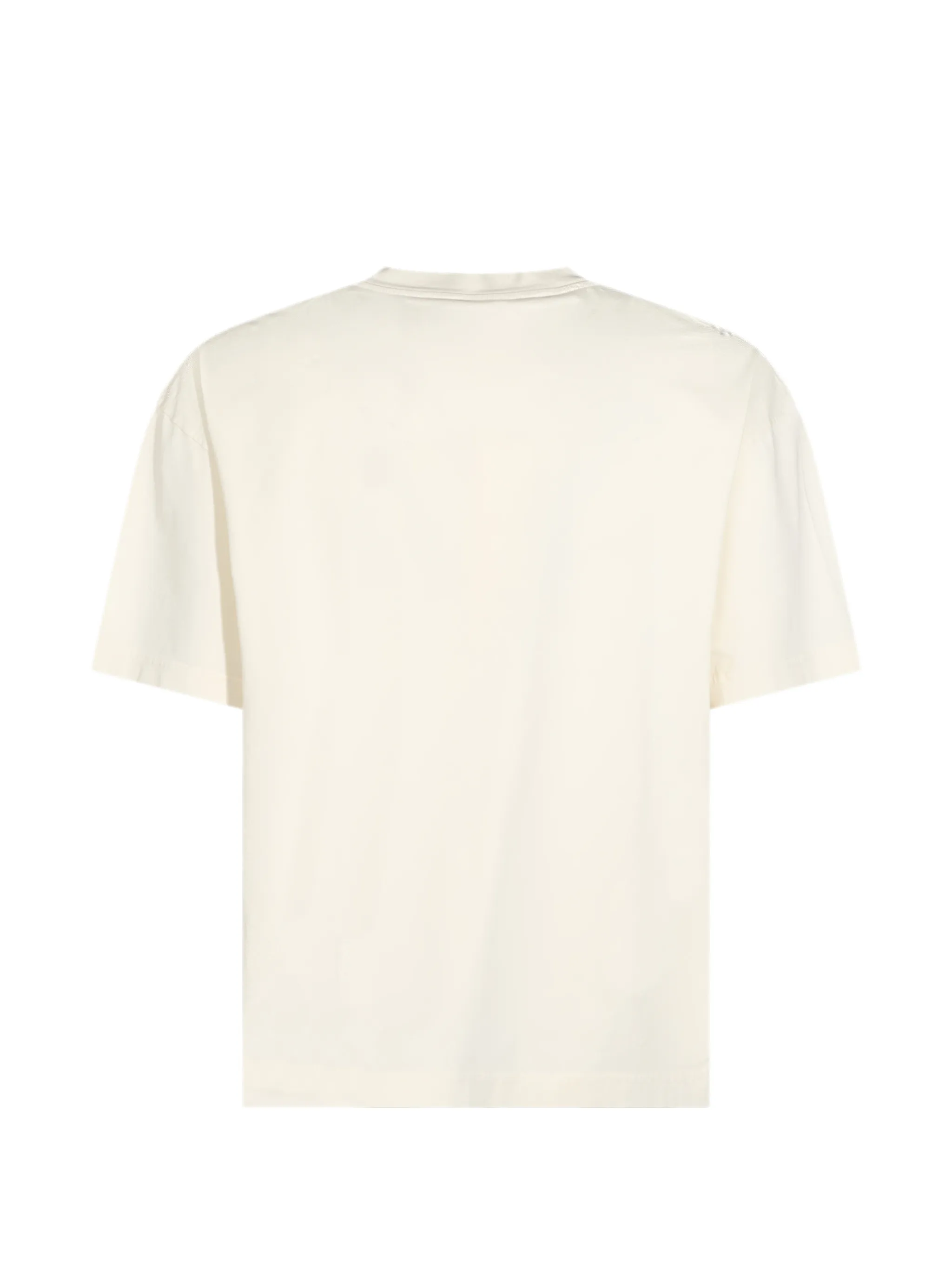 white cotton T-shirt with planet print