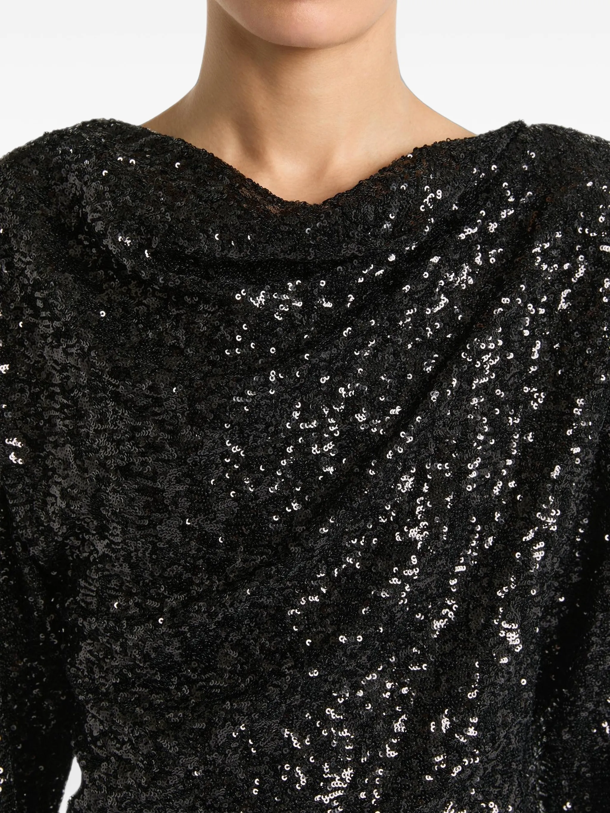 sequinned top with bow