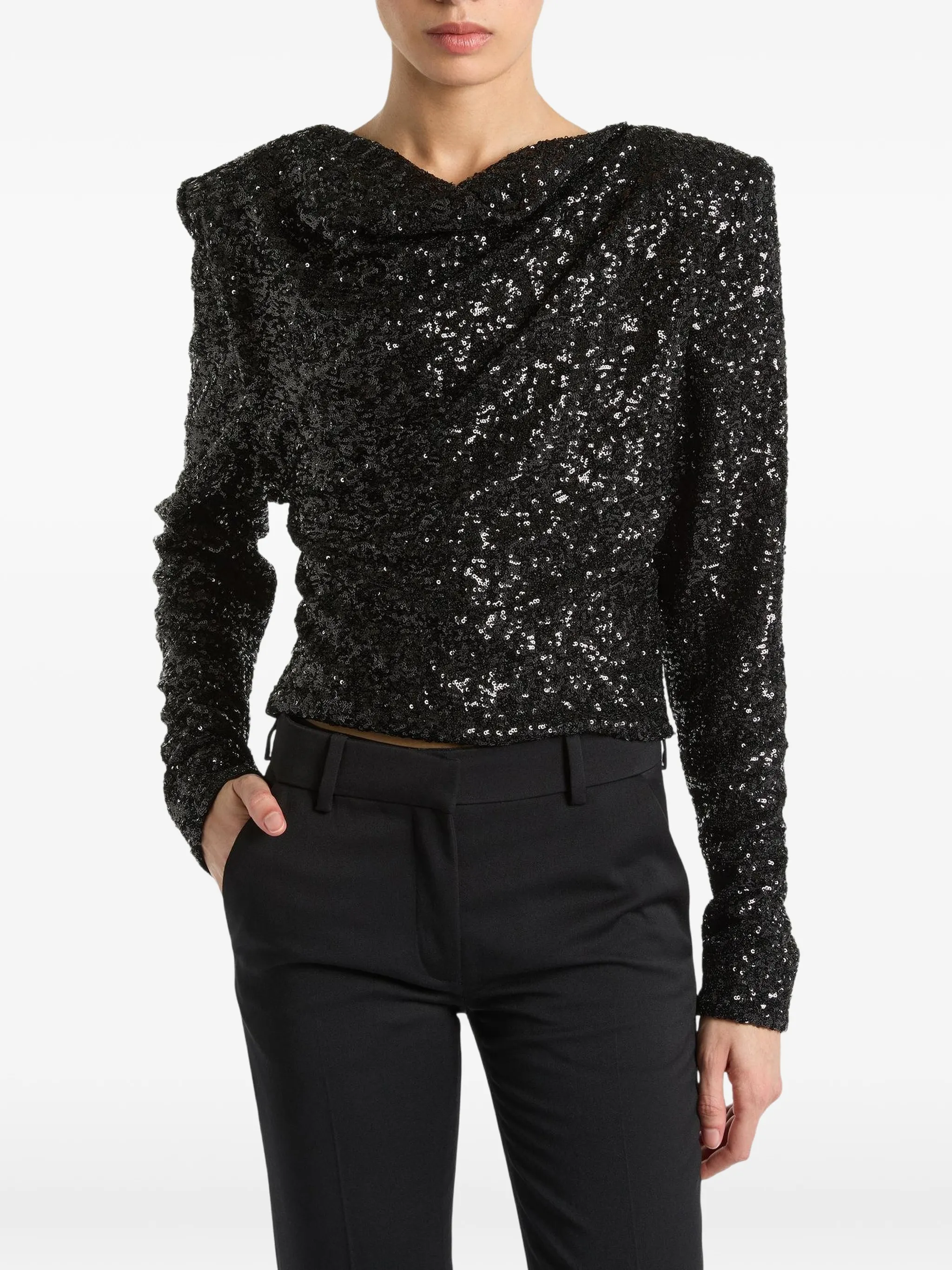 sequinned top with bow