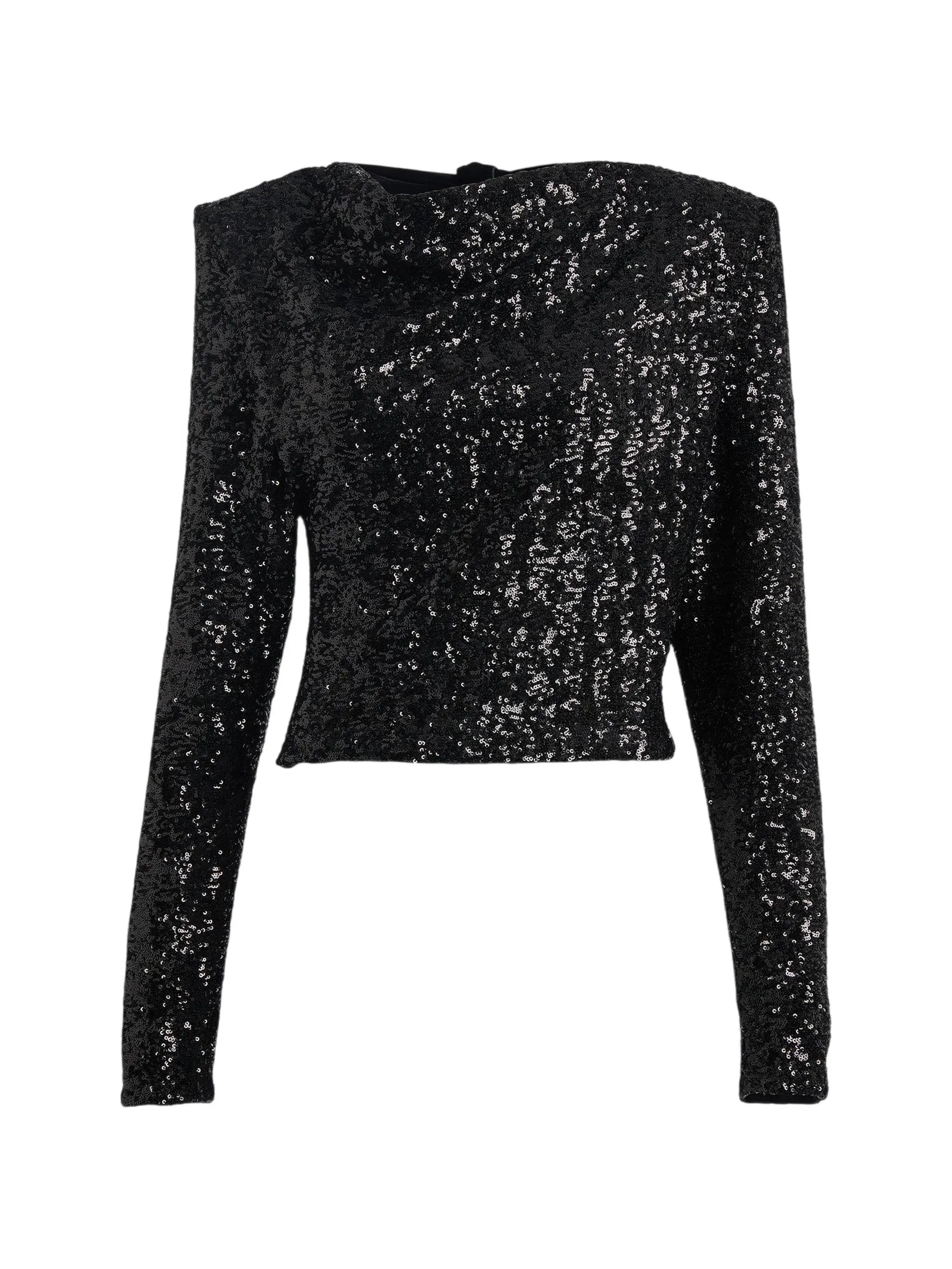 sequinned top with bow