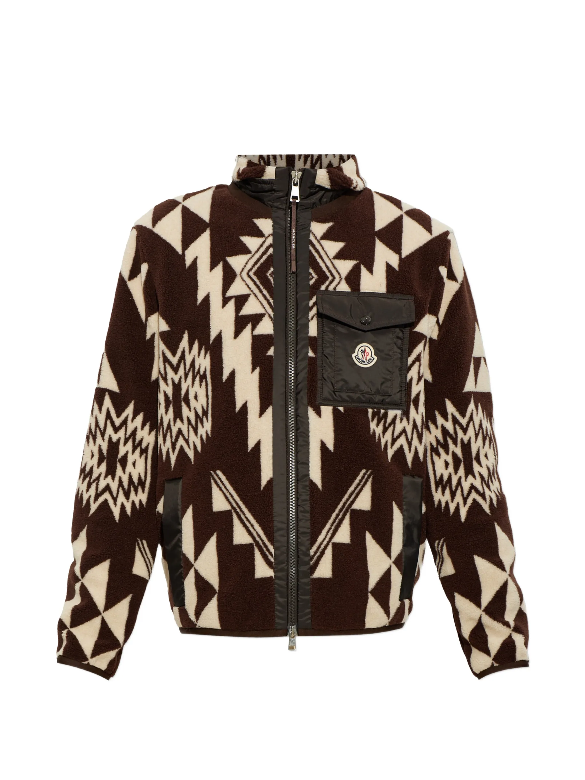 geometric-pattern fleece sweater