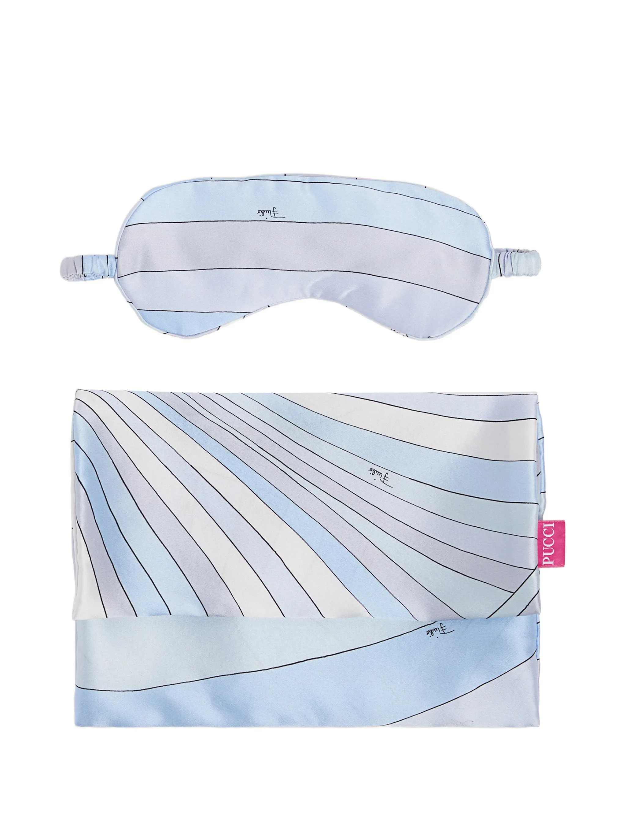 Iride-print satin night set