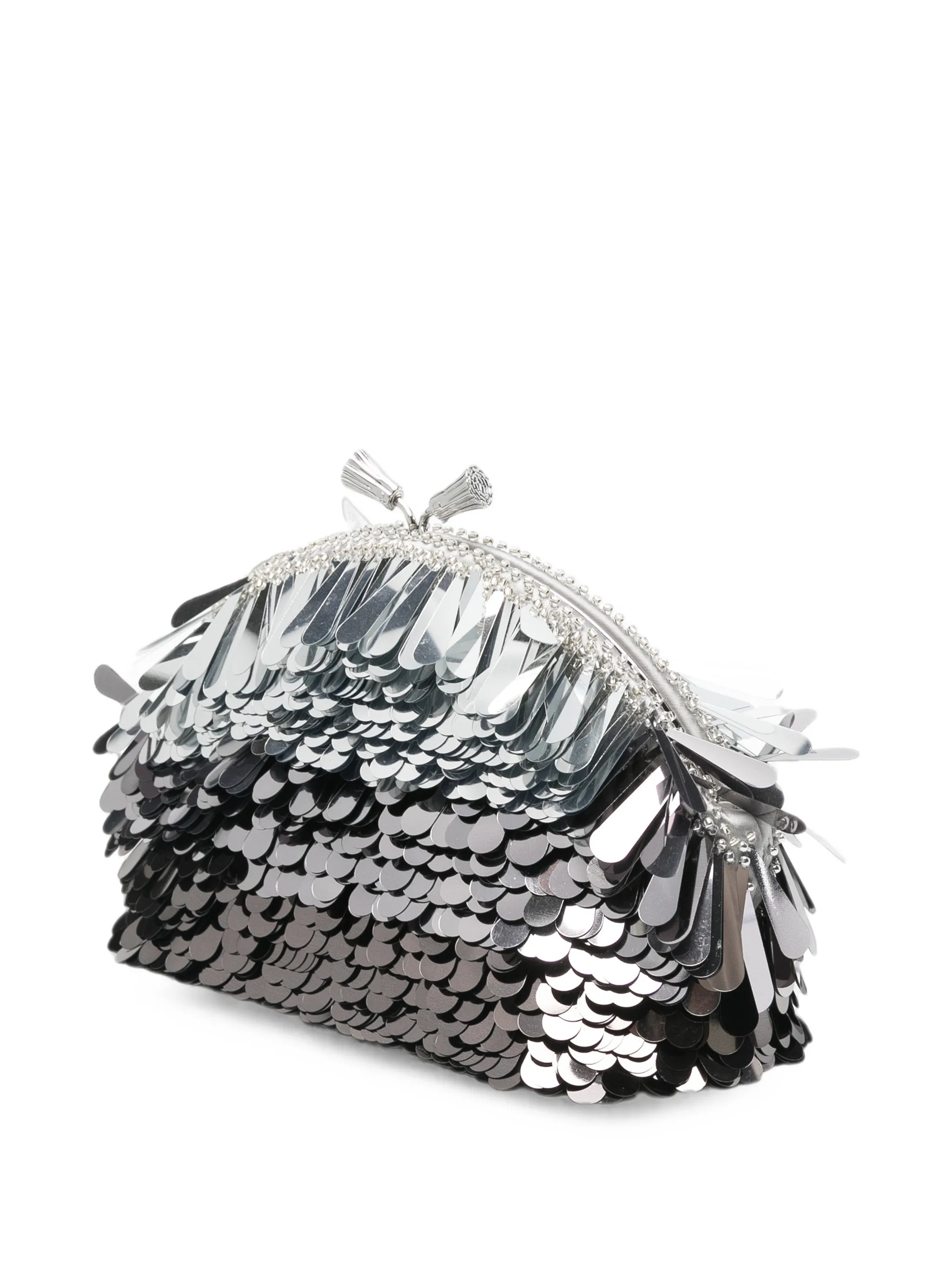 sequin-embellished tassel clutch bag