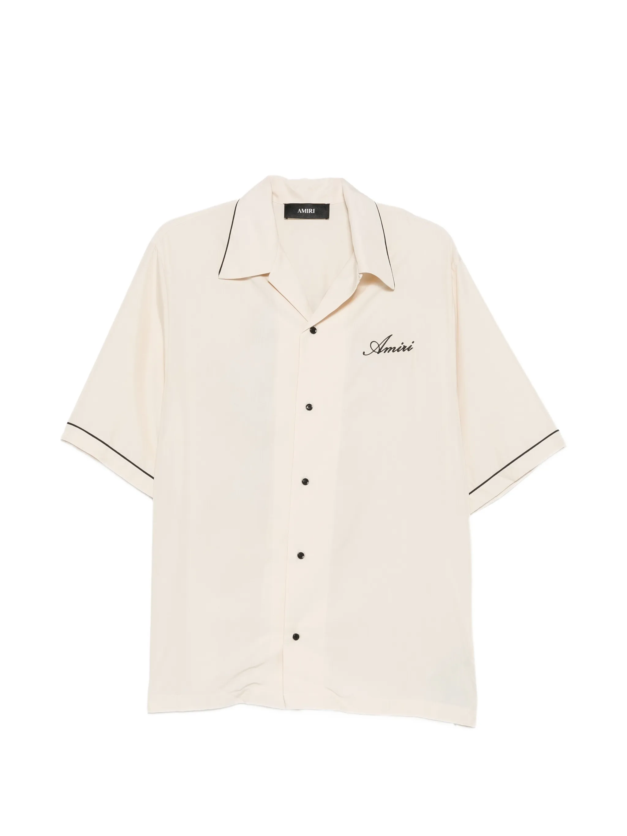 graphic-patch piped shirt