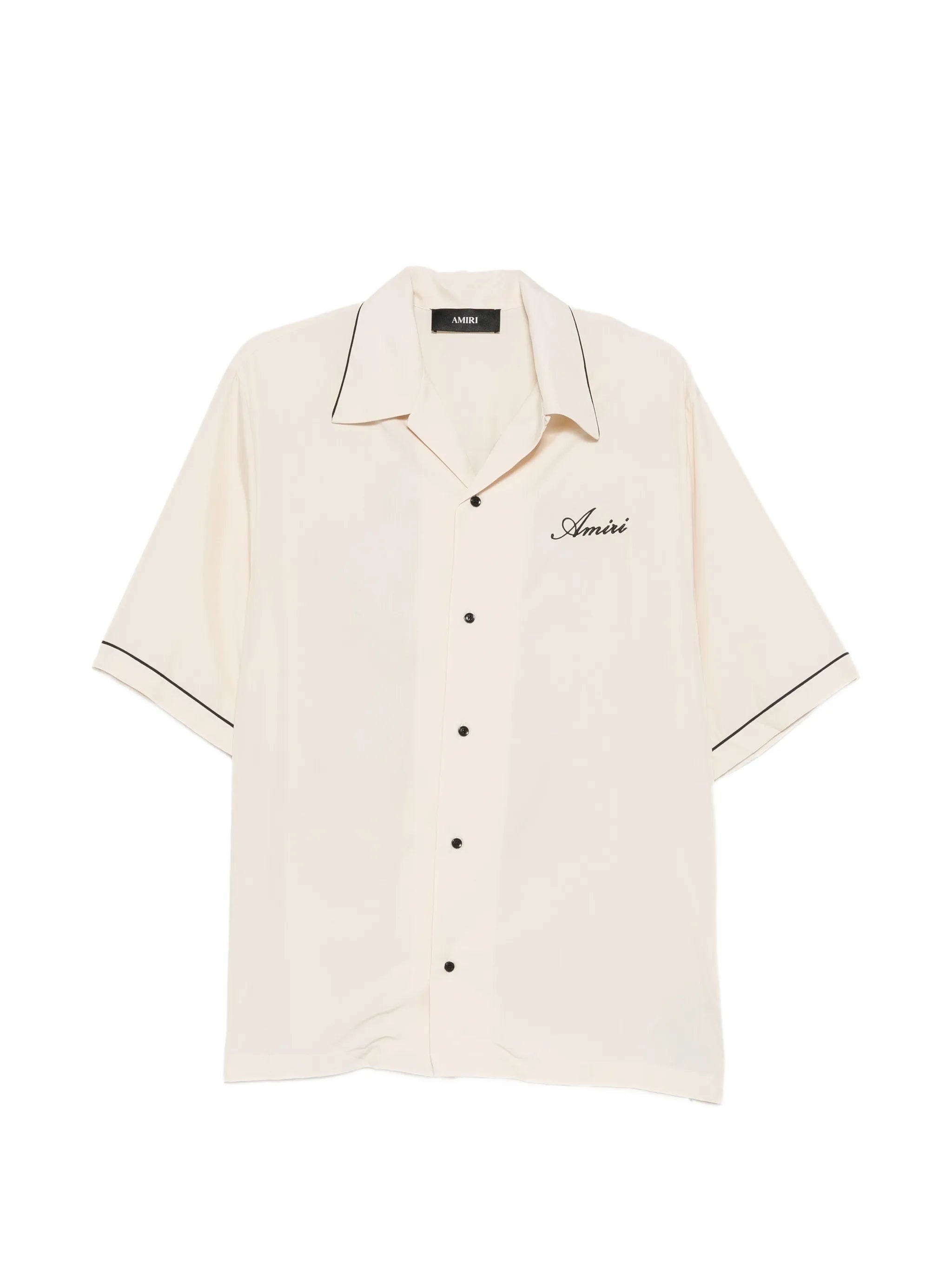 graphic-patch piped shirt