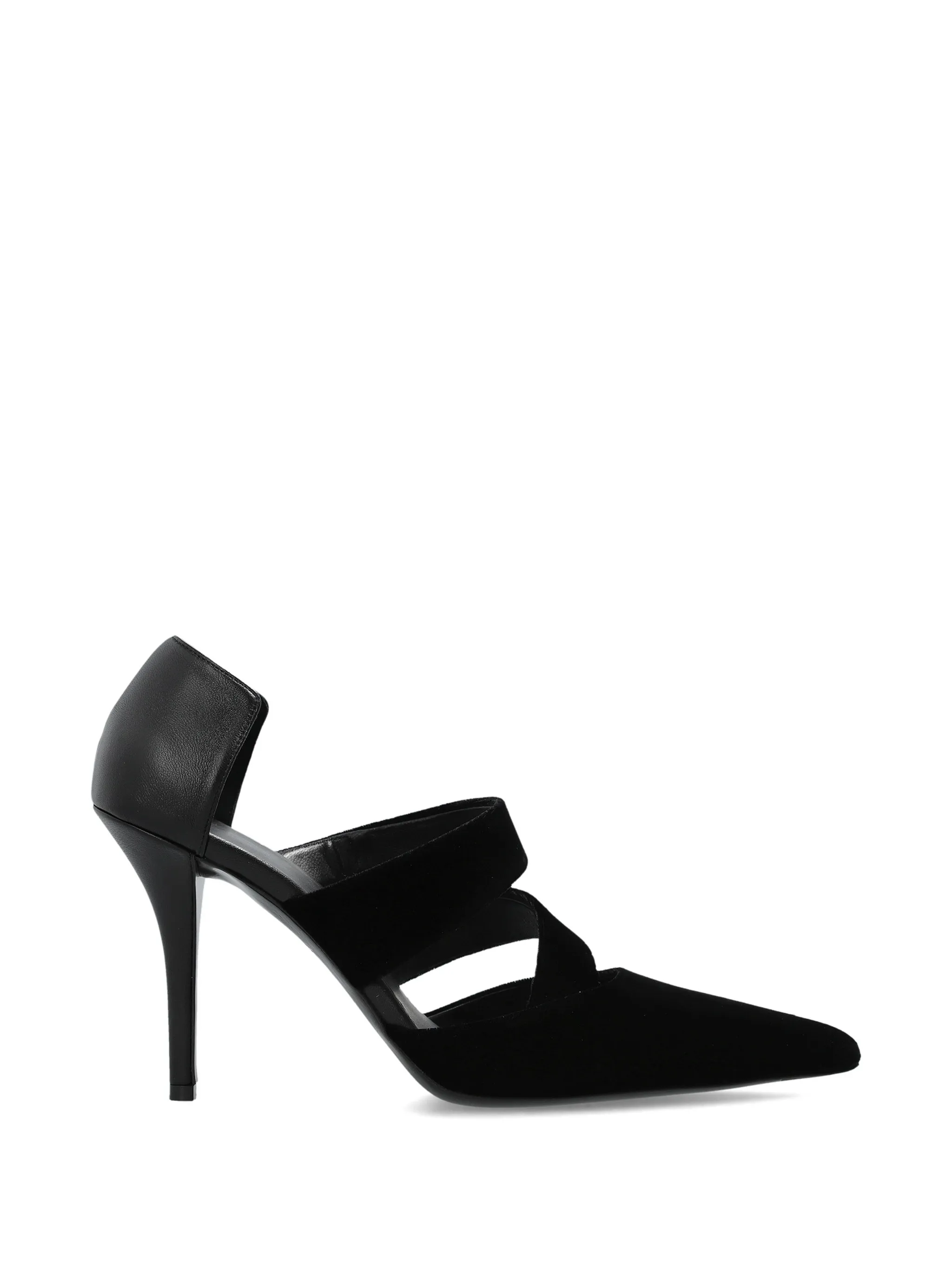 multi-strap pointed-toe heeled pumps