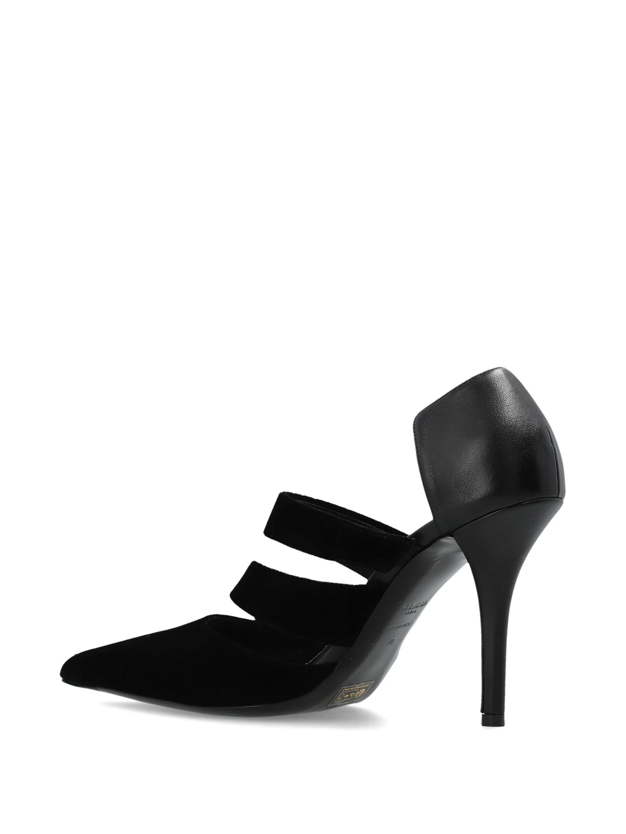 multi-strap pointed-toe heeled pumps