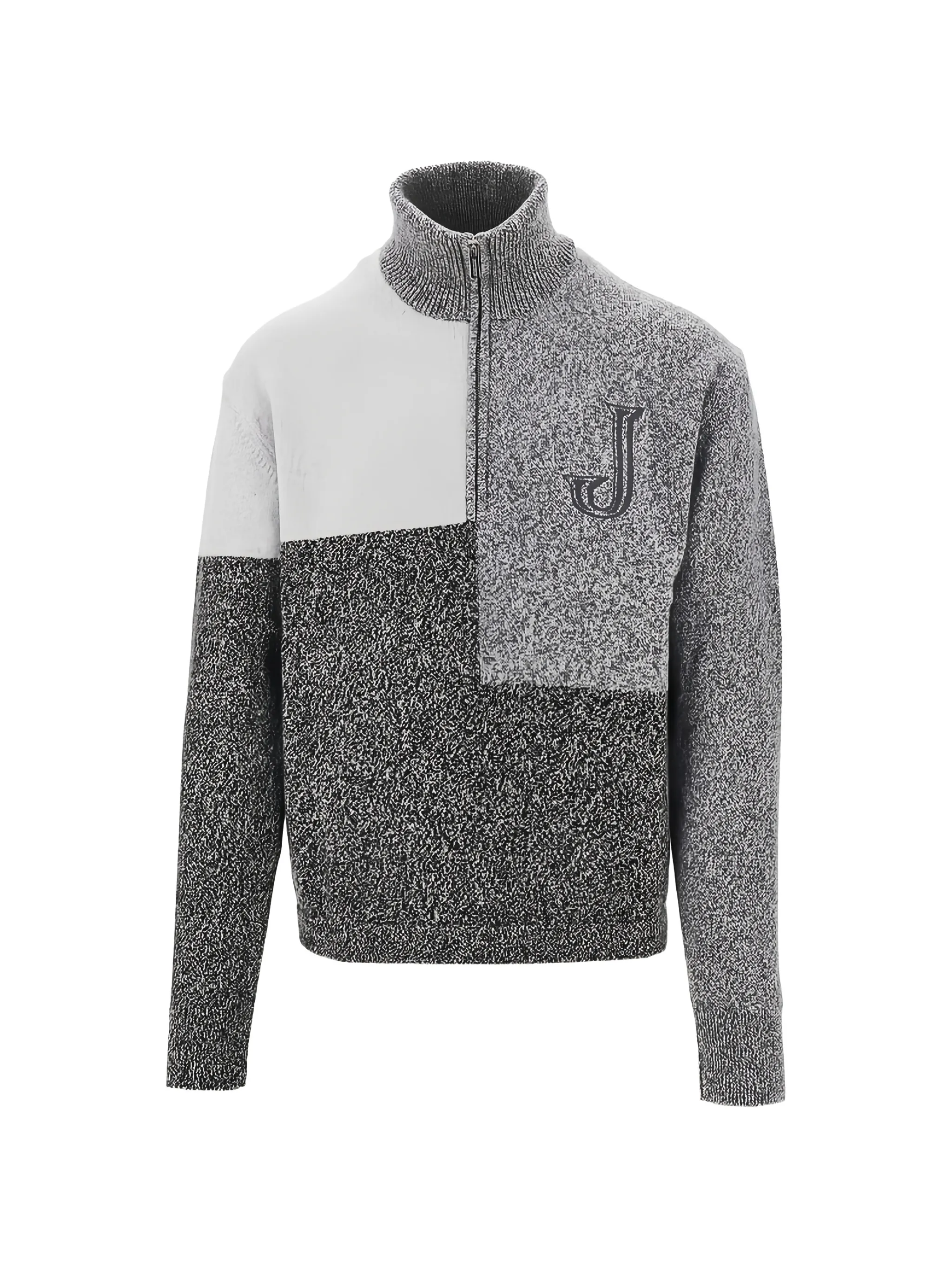 patchwork logo-embroidered sweater