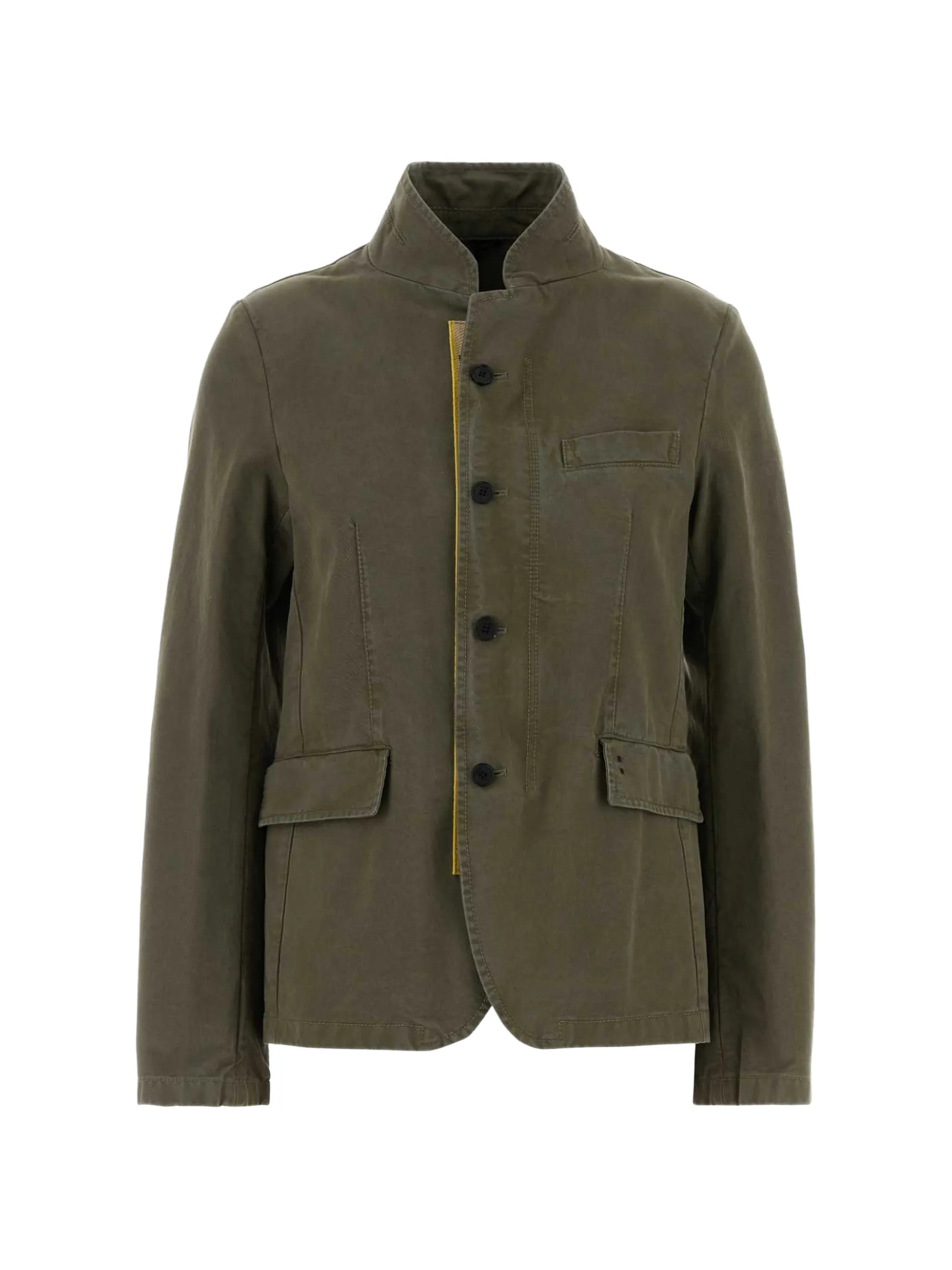 logo-print drill jacket