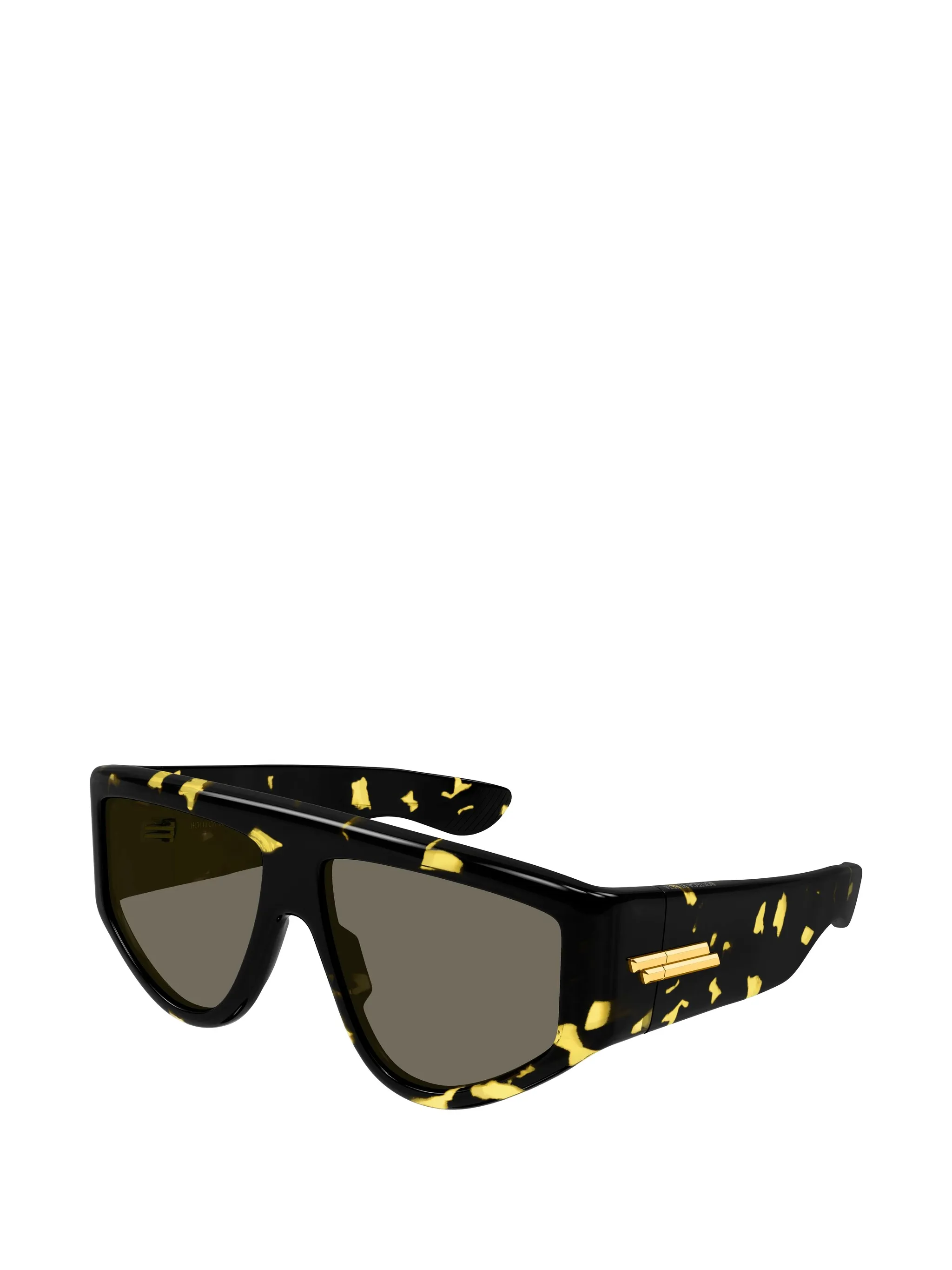 Shield tortoiseshell-effect geometric-frame sunglasses