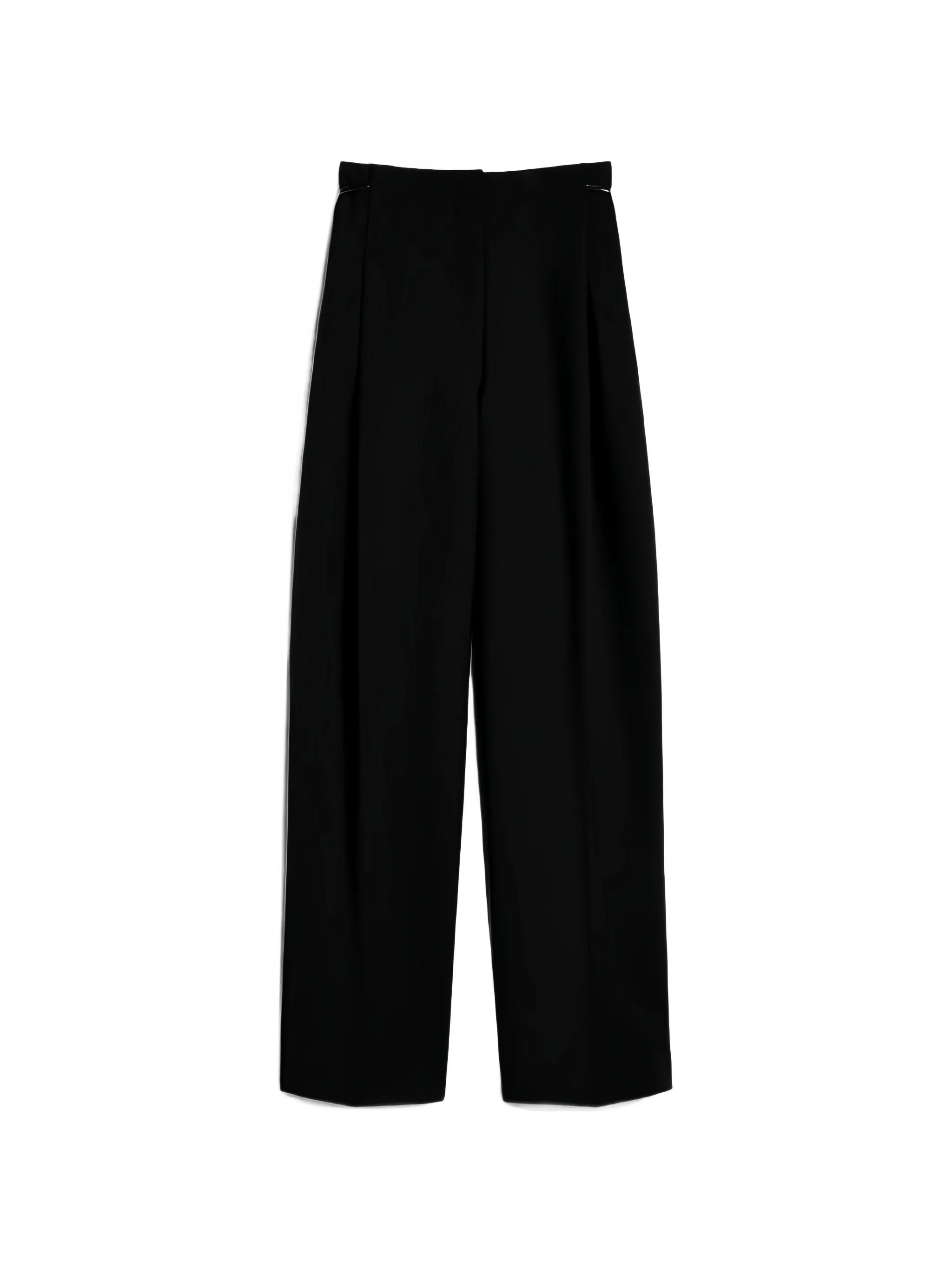 pleated detachable-strap trousers