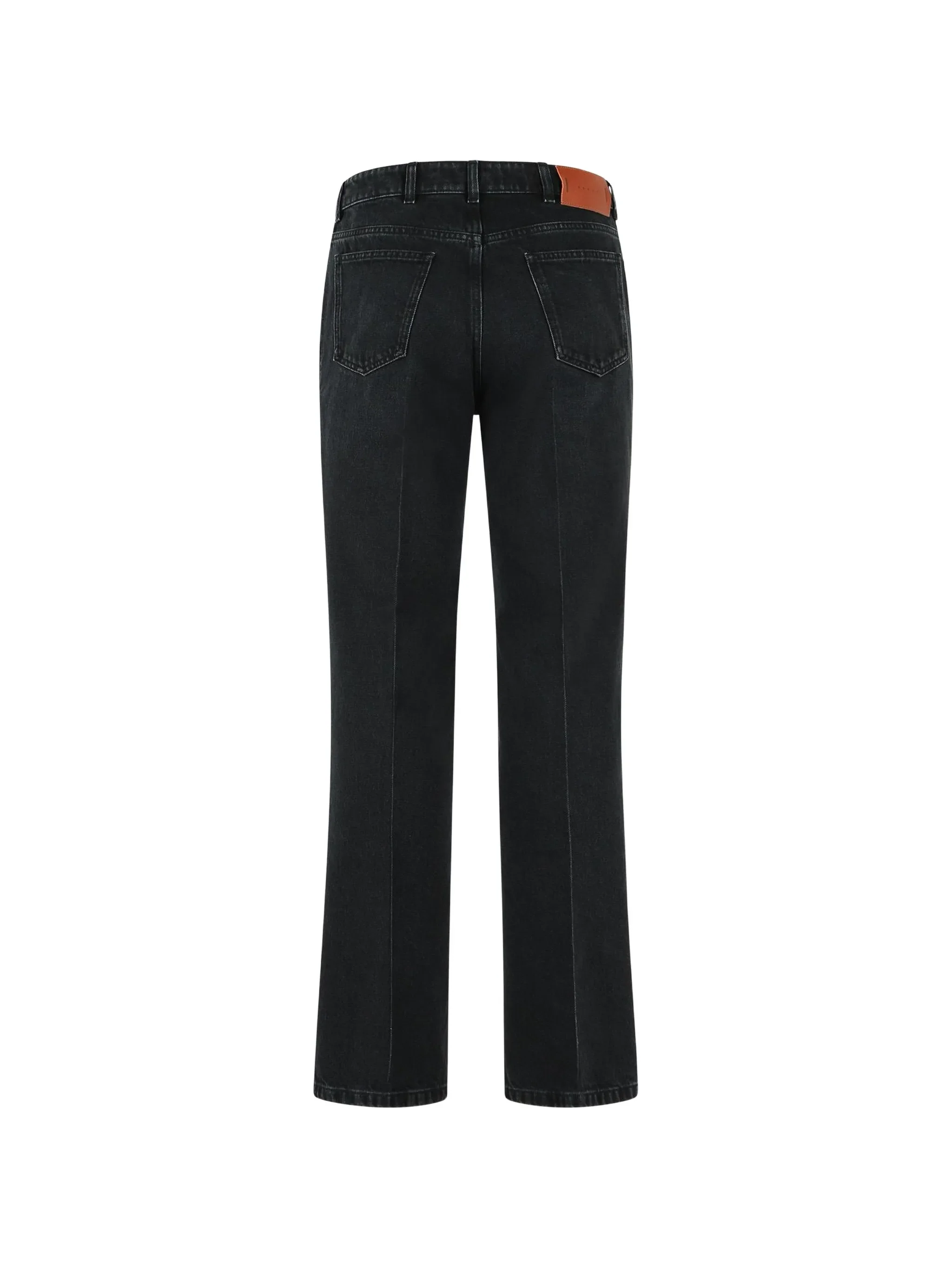 logo-patch wide-leg jeans