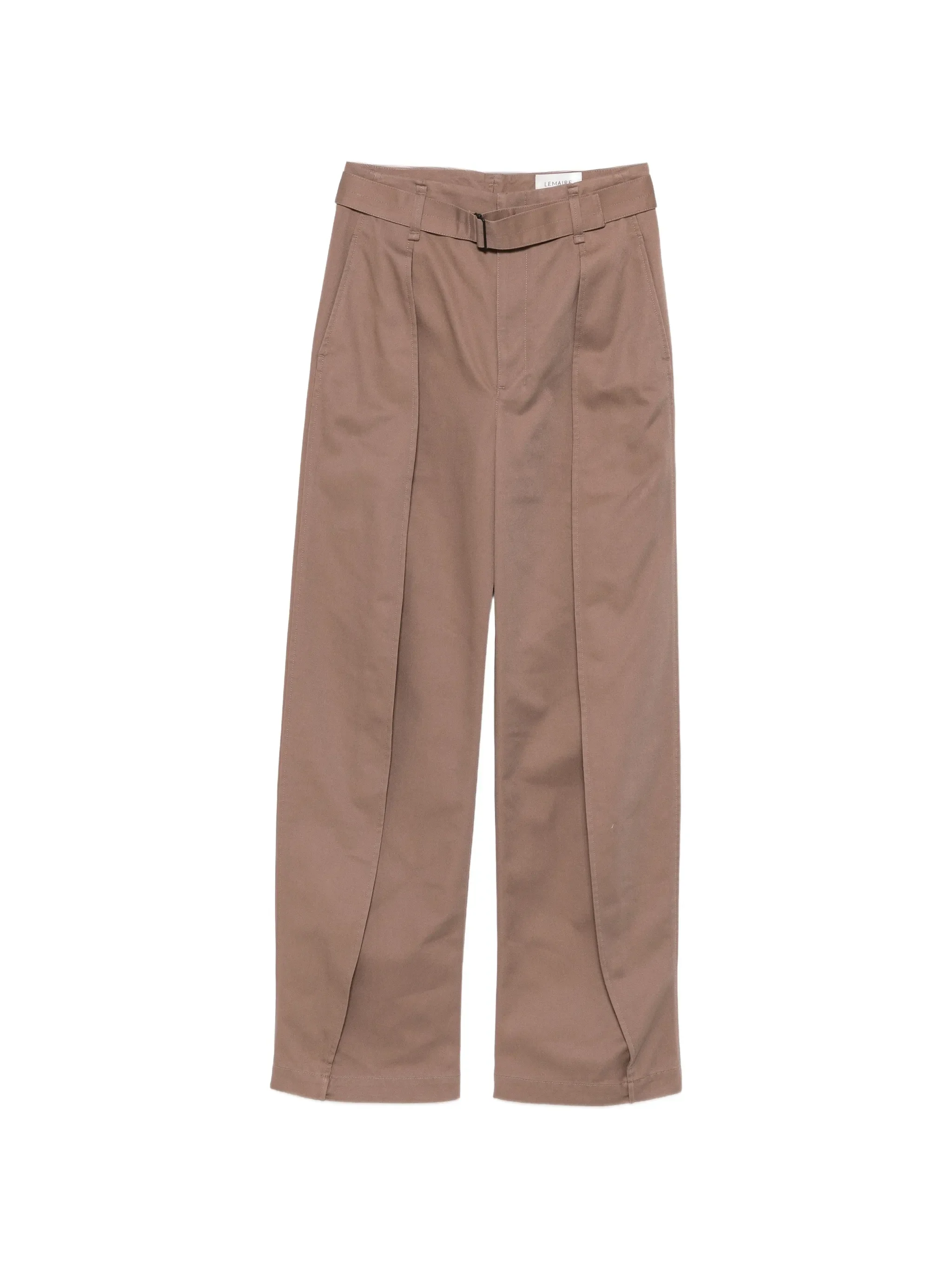 belted pleated high-waisted trousers