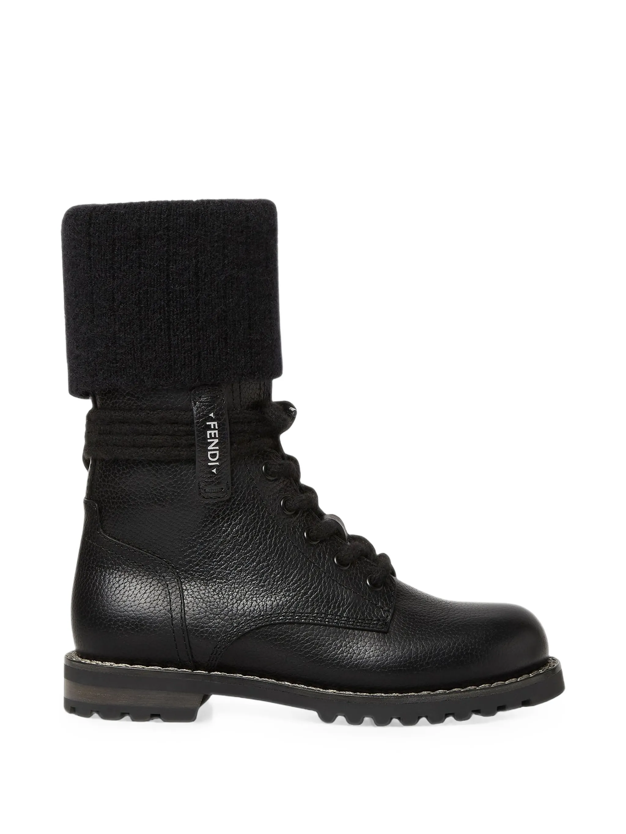 Commando mohair-cuff leather boots