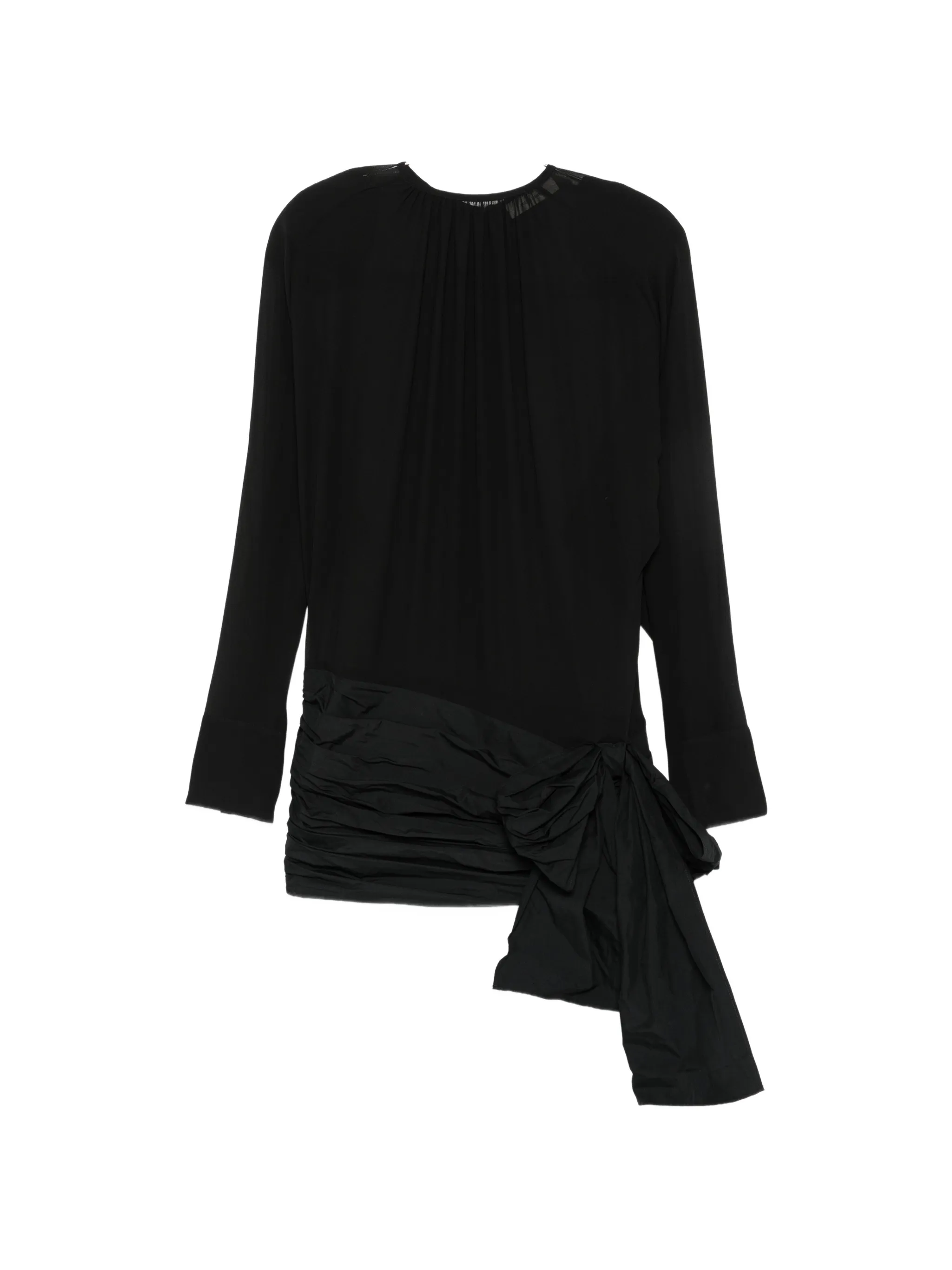 bow-detail ruched mini dress