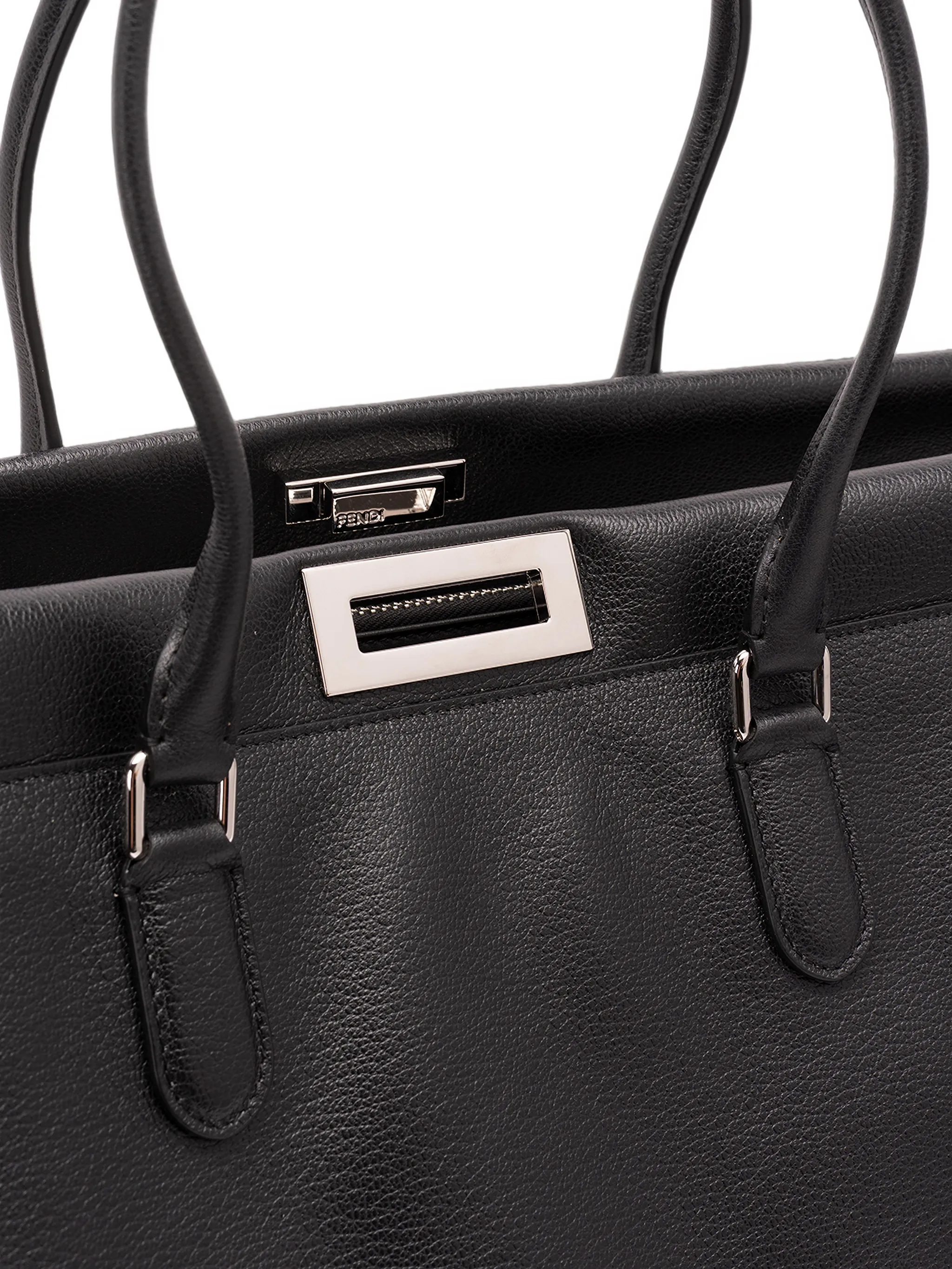 Peekaboo leather tote bag