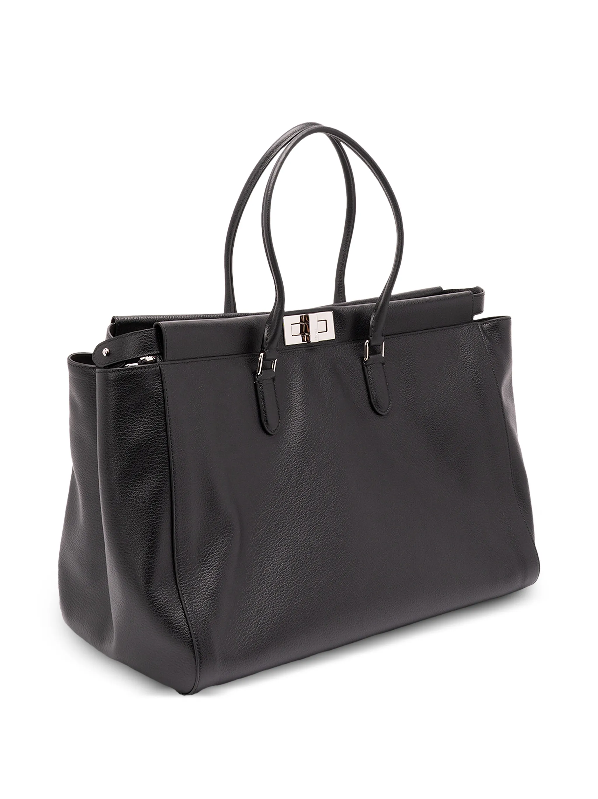 Peekaboo leather tote bag