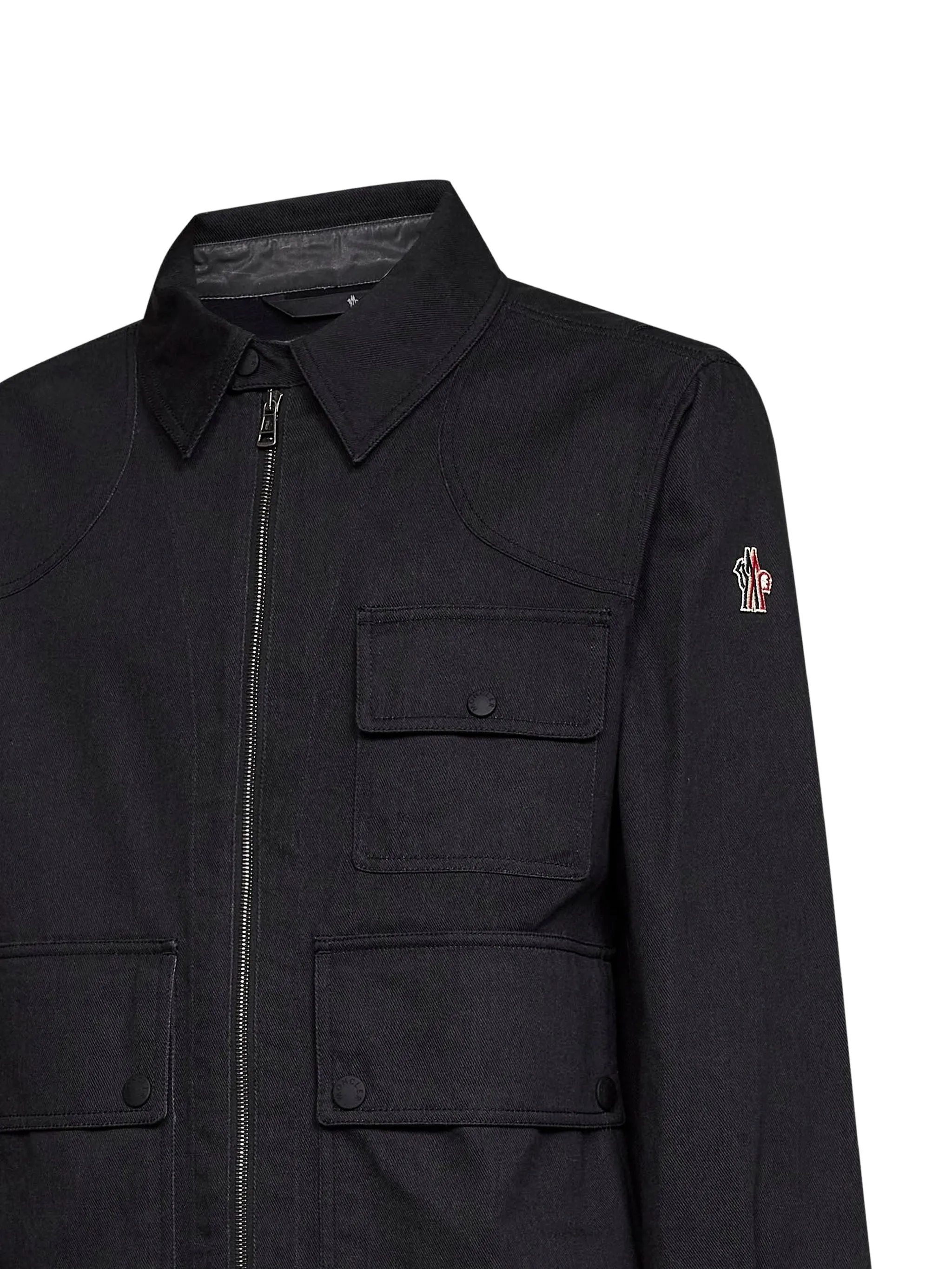 logo-patch zip-up jacket