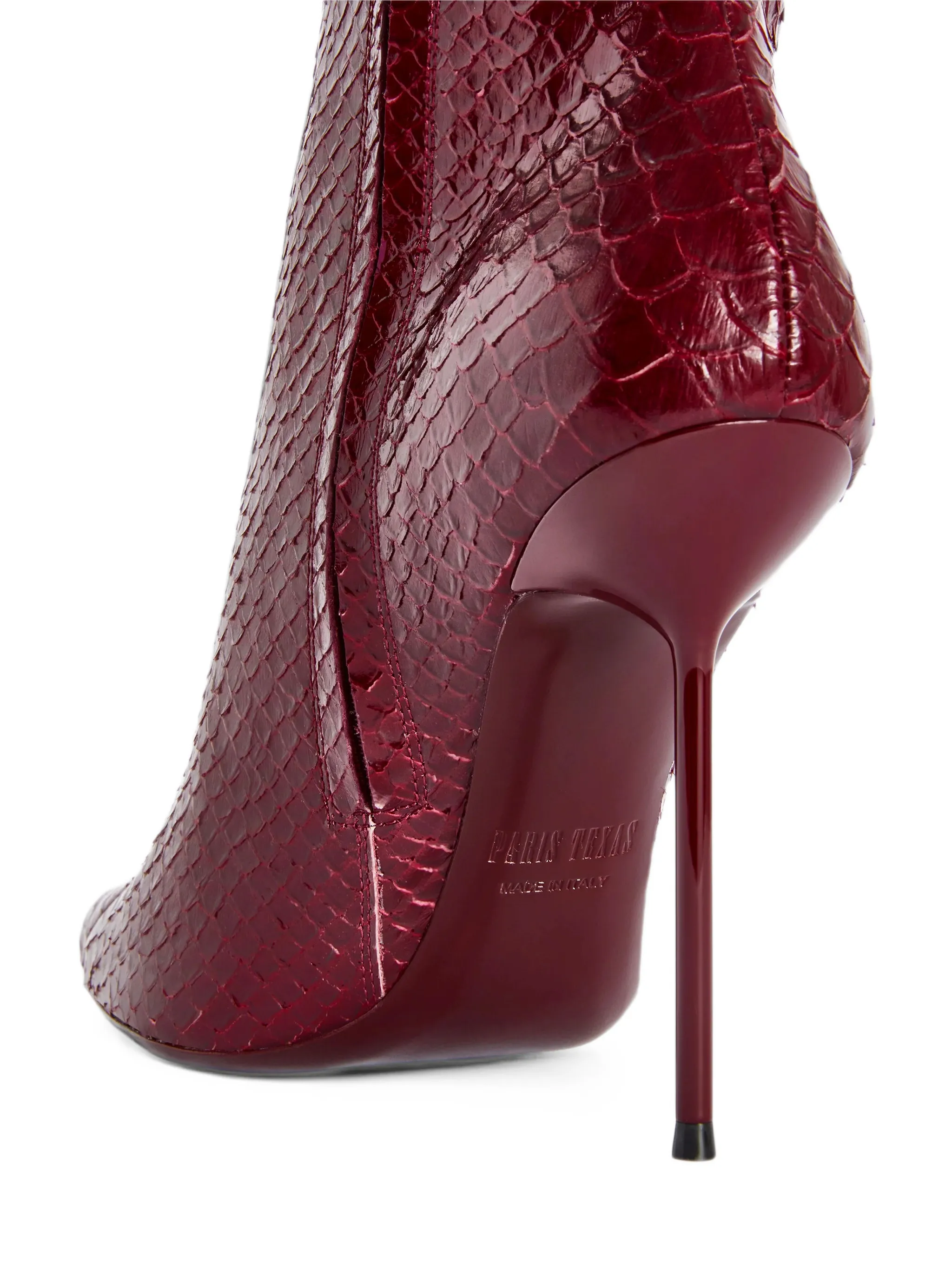 Lidia python-effect calfskin boots
